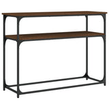 Console Table Brown Oak 100x35.5x75 cm Engineered Wood 834069