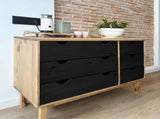 Drawer Cabinet OTTA Black 111 x 43 x 73.5 cm Solid Pine Wood 42041751