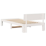 Bed Frame with Headboard White 75 x 190 cm Solid Pine Wood 872678