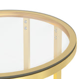 Side Table Gold and Transparent 45 cm Tempered Glass 331661