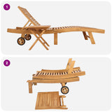 Sun Lounger 2 pcs Brown Solid Teak Wood 42032682