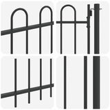 Fence Gate BOXTEL 103 x 150 cm Powder-Coated Steel Grey 42008867
