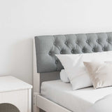 Upholstered Headboard Light Grey 200 cm Solid Pine Wood 879158