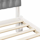 Bed Frame Light Grey 140 x 200 cm Solid Pine Wood 878818