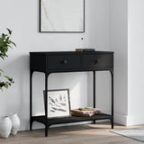 Console Table Black 75x34.5x75 cm Engineered Wood 833398