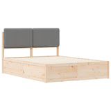 Bed Frame with Upholstered Headboard Light Grey 140 x 190 cm 3398164