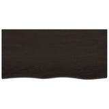 Table Top Dark Brown 100x50x cm Treated Solid Wood Oak 3156429