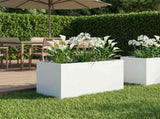 Garden Planter White 100 x 50 x 50 cm Cold-rolled Steel 8005276