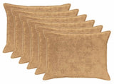 Cushion Cover 6 pcs HOUTEN Taupe 70 x 70 cm Faux Rabbit Fur 921520