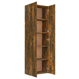 Office Cabinet Smoked Oak 60x32x190 cm Engineered Wood 815279