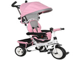 6 in 1 Kids Trike Push Bike w/ Push Handle, Canopy, 5-point Safety Belt, Storage, Footrest, Brake, T3398P347547