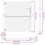 ZNTS Garden Gate Black 105x106 cm Steel Cross Design 4100999