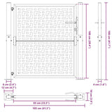 ZNTS Garden Gate Black 105x106 cm Steel Cross Design 4100999