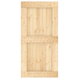 Sliding Door Natural and White Solid Pine Wood 3445037