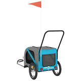Pet Bike Trailer Blue and Grey Oxford Fabric and Iron 93897