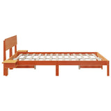 Bed Frame with Headboard Wax Brown 160 x 200 cm Solid Pine Wood 873441