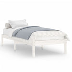 810003 Bed Frame without Mattress White Solid Wood 90x200 cm
