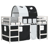 ZNTS Kids' Loft Bed with Tunnel without Mattress White&Black 80x200cm 3206985