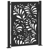 Garden Gate Black 100x125 cm Steel Wave Design 4100970