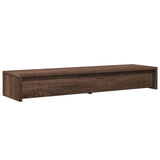 Monitor Stand with Drawers Brown Oak 100x27x15 cm Engineered Wood 854676
