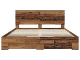 Bed Frame with Headboard Old Wood 135 x 190 cm Engineered Wood 3411321
