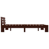 Bed Frame without Mattress Dark Brown Solid Pine Wood 140x200 cm 283175