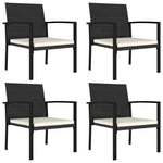 ZNTS Garden Dining Chairs 4 pcs Poly Rattan Black 317171
