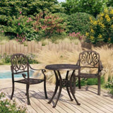 ZNTS 3 Piece Bistro Set Cast Aluminium Bronze 3070571