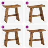 Bathroom Stool Brown 50 x 29.5 x 50.5 cm Solid Teak Wood 42015925