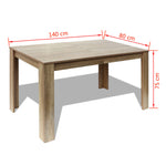 ZNTS Dining Table 140x80x75 cm Oak 243055