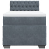 Box Spring Bed with Mattress Dark Grey 90x190 cm Velvet 3286193