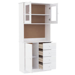 Highboard ALTA White 77x35x165 cm Solid Wood Pine 3187772