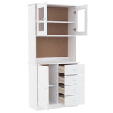 Highboard ALTA White 77x35x165 cm Solid Wood Pine 3187772