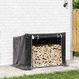 Firewood Rack with Rain Cover 150.5x100.5x110.5 cm Galvanised Steel 4104943
