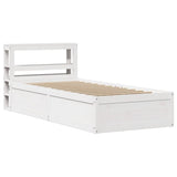 Bed Frame with Headboard White 90x200 cm Solid Wood Pine 3306352