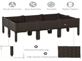 Set of 6 26L Garden Raised Bed Elevated Patio Flower Plant Planter Box PP Vegetables Planting T3398P322073
