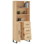 Highboard Sonoma Oak 69.5x34x180 cm Engineered Wood 3190048