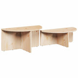Coffee Table 2 pcs Natural Solid pine wood 873535