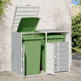Wheelie Bin Storage for Double Bins Grey 144x81x113 cm Steel 4006176