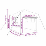 Greenhouse with Pop-up Frame Green 280 x 410 x 315 cm Iron 42006642