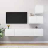 4 Piece TV Cabinet Set White Engineered Wood 3078735