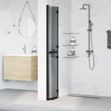 Walk-In Shower Wall Folding Black 70 x 6.5 x 190 cm 42017963