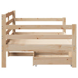 Daybed with Drawers without Mattress White 80x200 cm Solid Wood 3302064