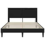 Bed Frame with LED Strip Lights Black 135 x 190 cm Faux Leather 42028039