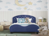 Children's Bed Frame with Headboard Police Blue 90 x 200 cm 42011133