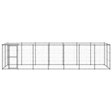 Outdoor Dog Kennel Steel with Roof 16.94 m 3082295