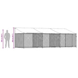 Dog Cage with Roof and Doors Grey 6x2x2 m Galvanised Steel 3209564