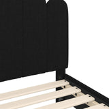 Children's Bed Frame with Headboard Black 90 x 200 cm Fabric 42011061