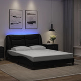 Bed Frame with LED without Mattress "Hvar" Black 140x190 cm 3213927