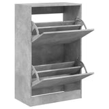 Shoe Cabinet Concrete Grey 60x34x96.5 cm Engineered Wood 839948